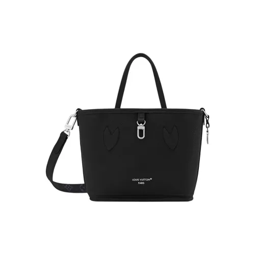 LOUIS VUITTON NEVERFULL Покрытый холст Одно плечо Сумка Маленькая Женская Черная