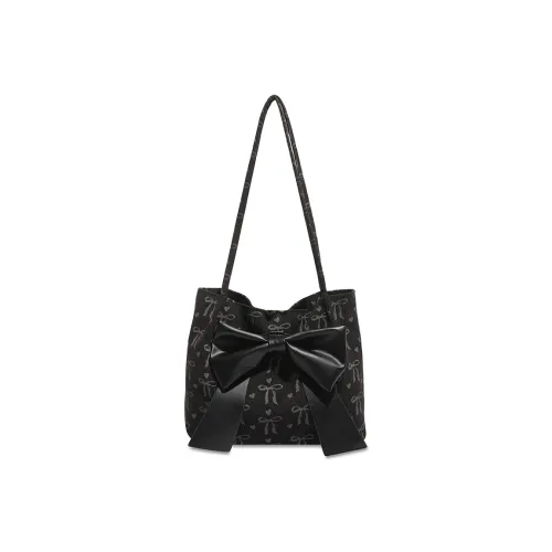 Meter Bowknot Tote Bag Crossbody Regular Black Метка Бант Тоут Сумка через плечо Стандартный Черный