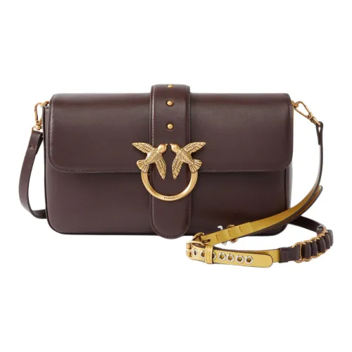 PINKO Love Bag Сумка из коровьей кожи средний размер женская коричневый