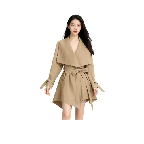 GEZITAI Хаки Женская тренч-куртка