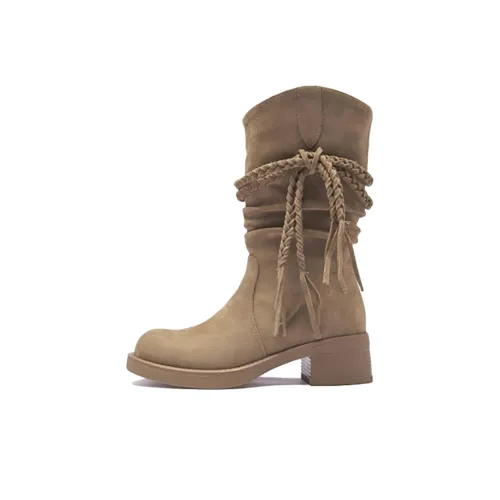 7 SEVFUN Винтаж Западный стиль Пустоши Американский уличный стиль Универсальный Ткани вязаные Британский стиль Ботильоны Женские