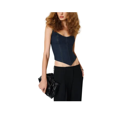 Reformation Ребекка Супер Стретч Деним Топ Топ на бретелях Женские