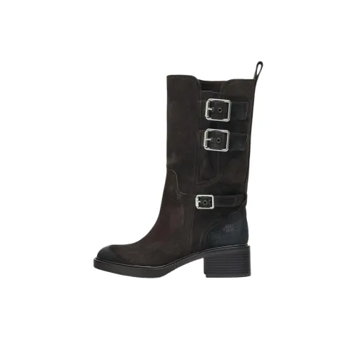 ZARA Колено Высокие сапоги 4,5 см Женские Коричневый