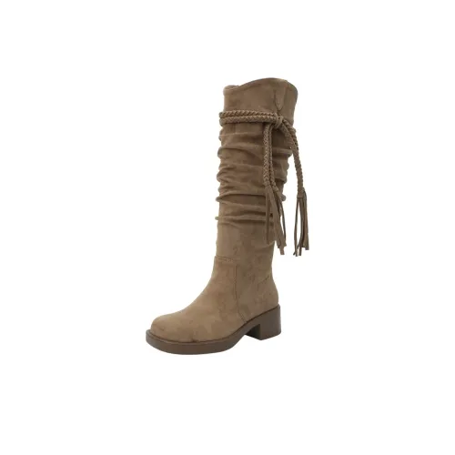 Zubumei Женские высокие сапоги на каблуке 5 см