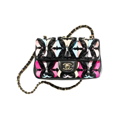 CHANEL Сумка из овечьей кожи с цепочкой сумка через плечо сумка на плечо сумка через плечо мини женская черный многоцветный