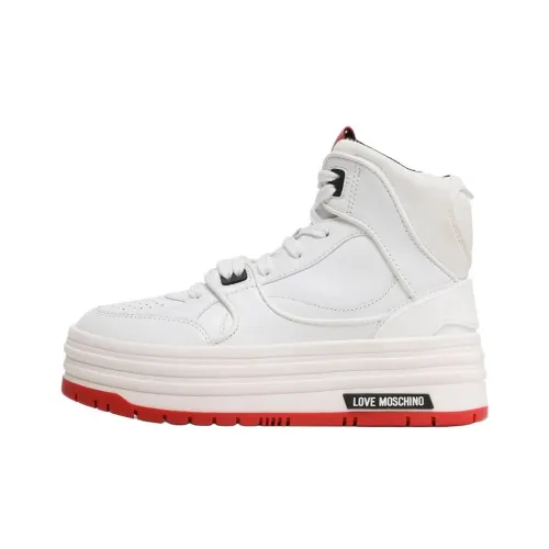 MOSCHINO Высокий Топ Стильные Скейтбординги Женские Белые