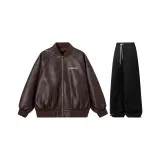 Комплект одежды (Кофейный топ + Черные штаны)