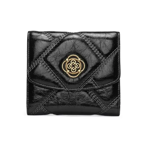 GOLDLION Кошелек из коровьей кожи женский черный