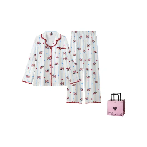 NATTY Стиль имиджа Наборы одежды [Сумка для покупок с сердцем] Женские Пижамные комплекты