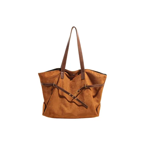 Xuan Xi Замша Плечевая сумка Женская Коричневый Кофейный Черный