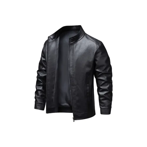 EMINU Черные Мужские Кожаные Куртки