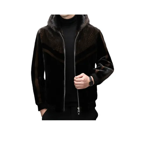 DKRVT Темно-коричневый [Упаковка] Мужская меховая одежда