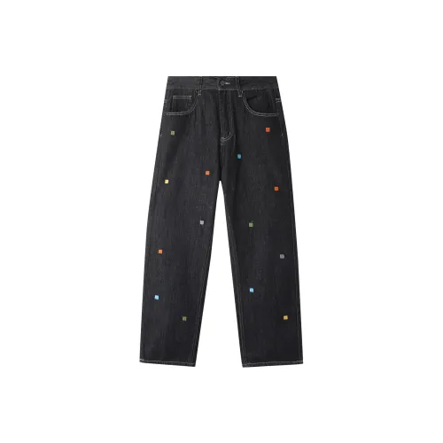 MOCHIN INRO Черный Унисекс Джинсы