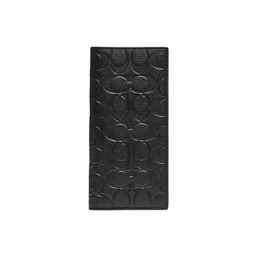 COACH Карман Кожа Кошелек Маленький Мужской Черный