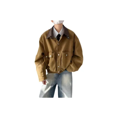 Wooden Rabbit Отложной воротник Укороченная куртка Мужская