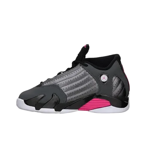 Jordan Air Jordan 14 MID Топ Детские Баскетбольные Кроссовки Черный Серый Подростки