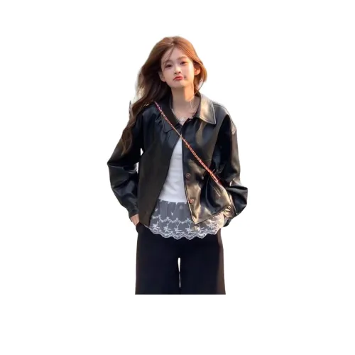 LANGQING Кожа Куртка Женская