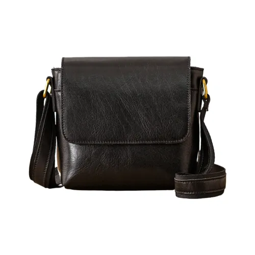 Back Step Первый слой Растительное дубление Коровья кожа Сумка на плечо Маленькая Унисекс Черный