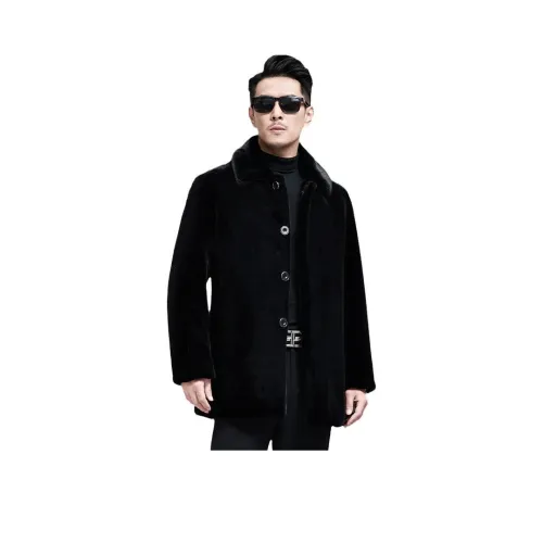 DKRVT Черный [Упаковка включена] Мужская меховая одежда