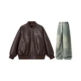 Комплект одежды (Кофейный топ + Желтые грязные штаны)