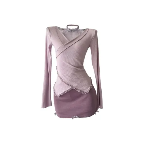 Giyu Светло-фиолетовый женский комплект с юбкой