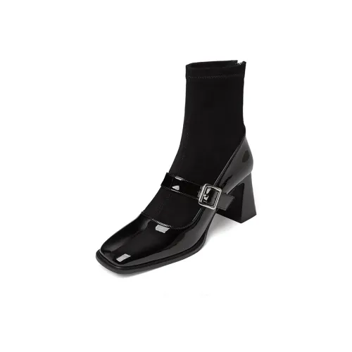 CHEYI 15cm Эластичные ботинки 6 Женские Однотонные ботильоны