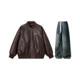 Комплект одежды (Топ Кофейный + Штаны Винтаж Синий)