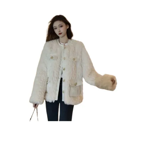 AHRTB Айвори Женское Короткое Пальто