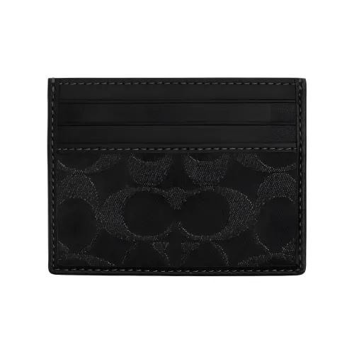 COACH Кожа Держатель для карт Мини Мужской Серебряный и Черный