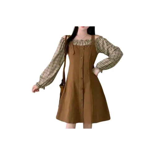 Cotton Zhiximeng Live Длинное платье с длинными рукавами женское