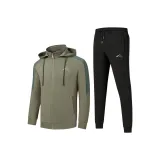 Комплект (Хаки пальто + черные штаны)