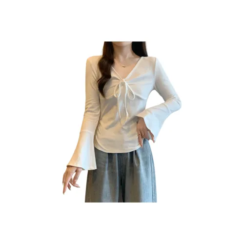 LANGQING Расклешенный рукав T-рубашка Женская