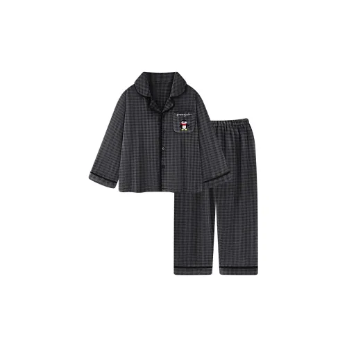 ROMANTIC·SPRING Мультяшный Клетчатый Мужской Мужской Пижамные комплекты