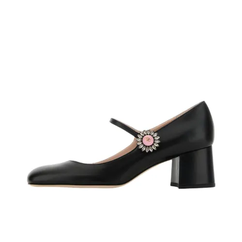 Valentino PRESHOES Грубый каблук Туфли Мэри Джейн 6 см Женские Черный