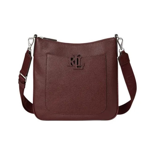 LAUREN RALPH LAUREN Сумка через плечо из кожи женская глубокий гранат