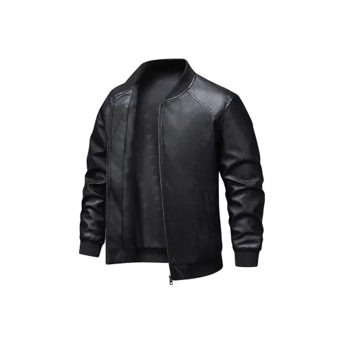 EMINU Черные Мужские Кожаные Куртки