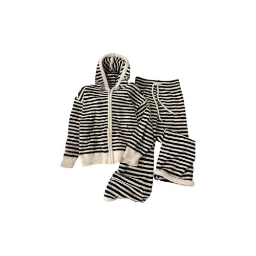 MEIJIAO Черно-белые полосы [Комплекты одежды] Женские Пижамные комплекты