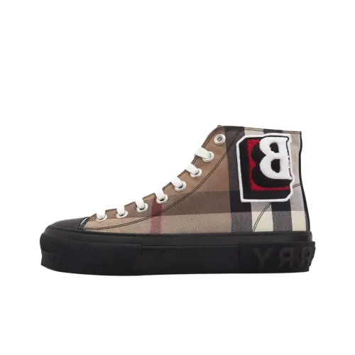 Burberry Высокий Топ Стильный Скейтбординг Мужской Клетка