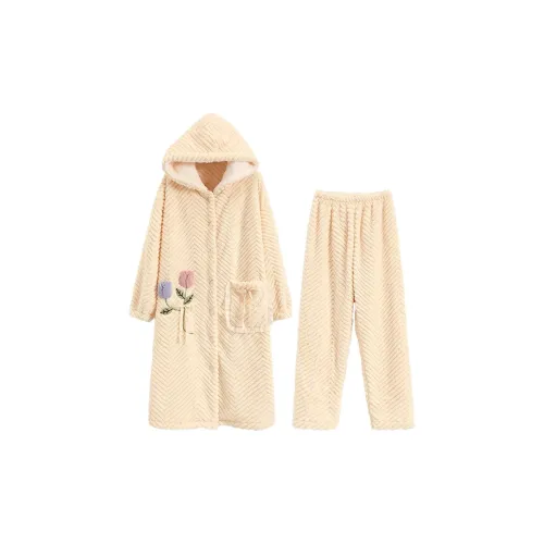 QIAOYUN Пижамный халат комплект женский