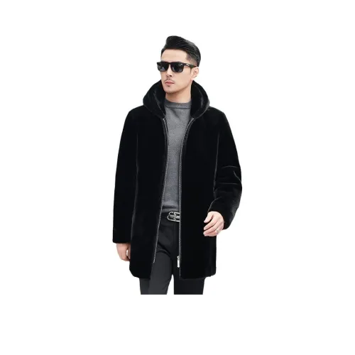 DKRVT Черный [Упаковка включена] Мужская меховая одежда