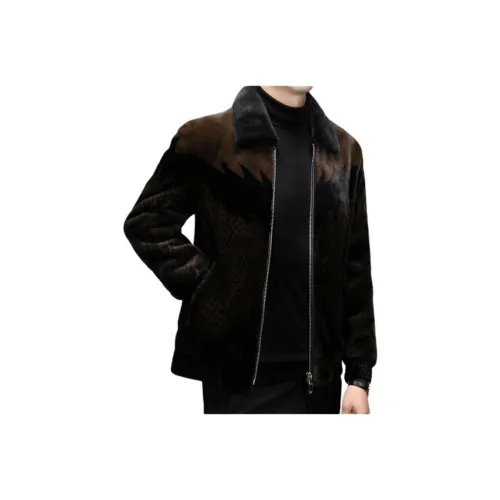 DKRVT Черный Коричневый [Упаковка] Мужской Товары из меха