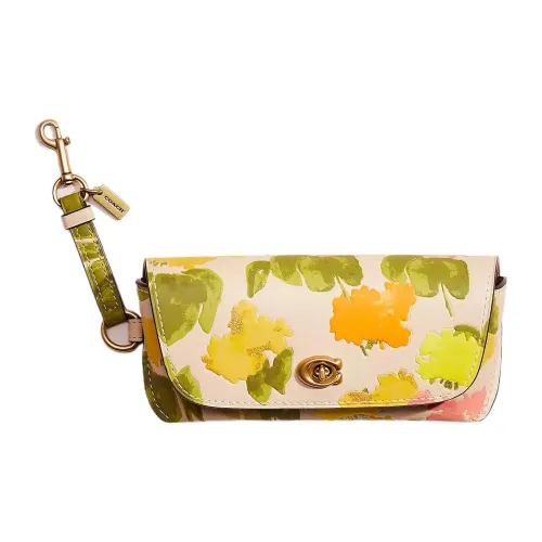 COACH Чехол для очков из дубленой кожи маленький женский многоцветный