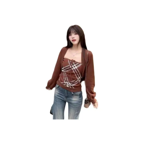 HKPXR Шоколад Женская Трикотажная