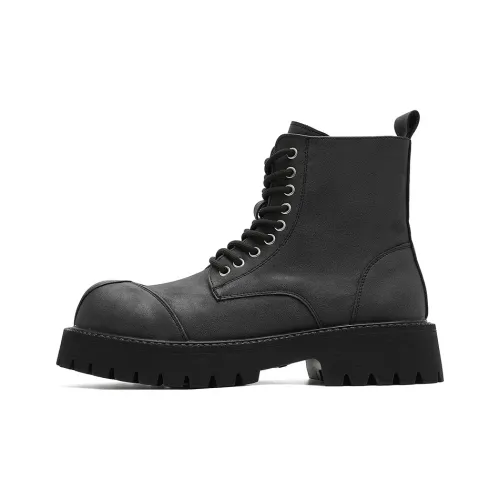 V ZERO FIVE Мотоцикл Обувь Короткий MID Голень Мартин Ботинок 3 см Мужской Черный Британский Винтажный стиль