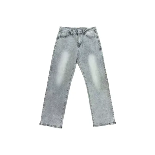 BIXING Дымчатый Серый Унисекс Джинсы