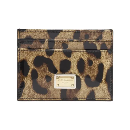 Dolce Gabbana Телячья кожа Держатель для карт Женский с леопардовым принтом