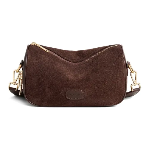 C°BANNER Спилок коровьей кожи Основа Внешняя ткань + Синтетическая кожа Сумка через плечо Женская Кофейного цвета