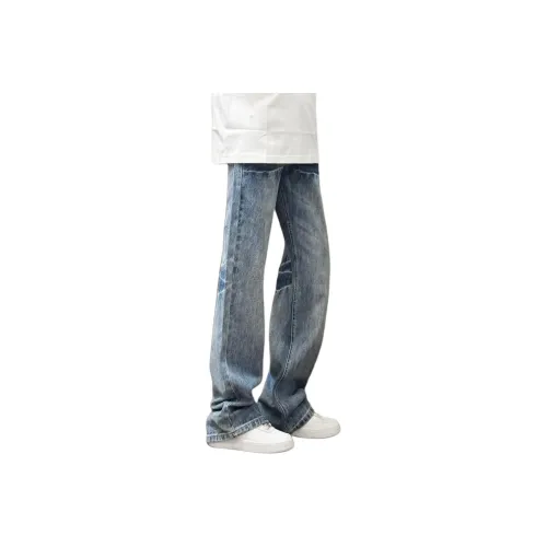 DAFK Ice Blue Semi Elastic Waist Men's Jeans DAFK Ледяной Синий Полу-Эластичный Пояс Мужские Джинсы