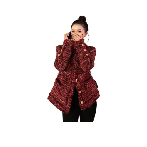 AHRTB Бургунди Женское Короткое Пальто