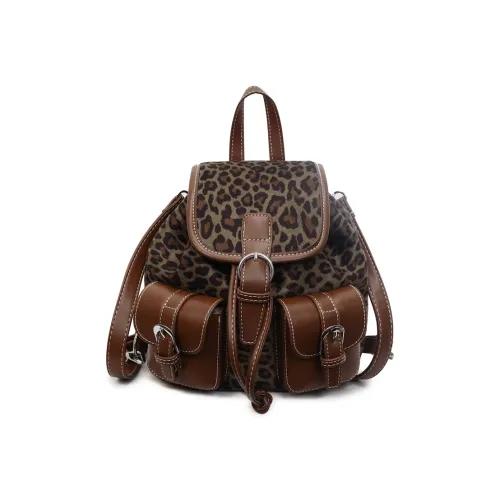 Tezimyt Кожа Бархат Рюкзак Стандартный Зеленый Экрю Коричневый Кофейный